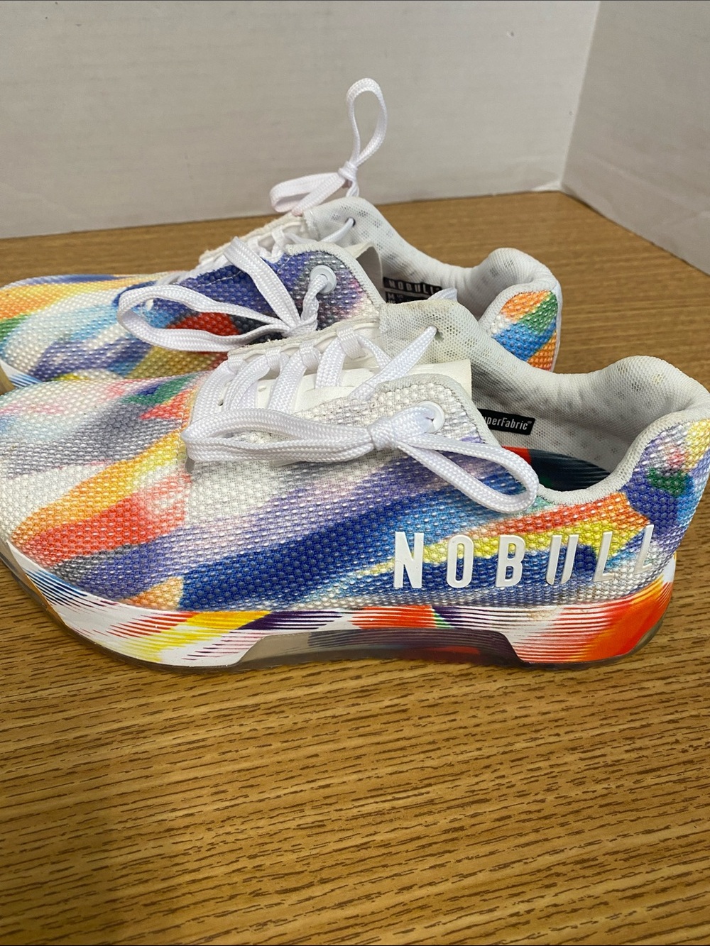 NOBULL Kids Rainbow Multicolor Sneakers with White Laces